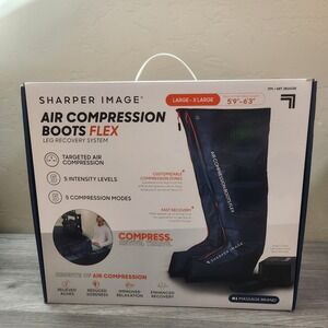 Sharper Image Navy Air Compression Boots L/XL 5 Levels Flex Recovery System